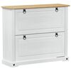 vidaXL Mobile per scarpe Corona Bianco 99 x 32 x 85 cm Pino massello
