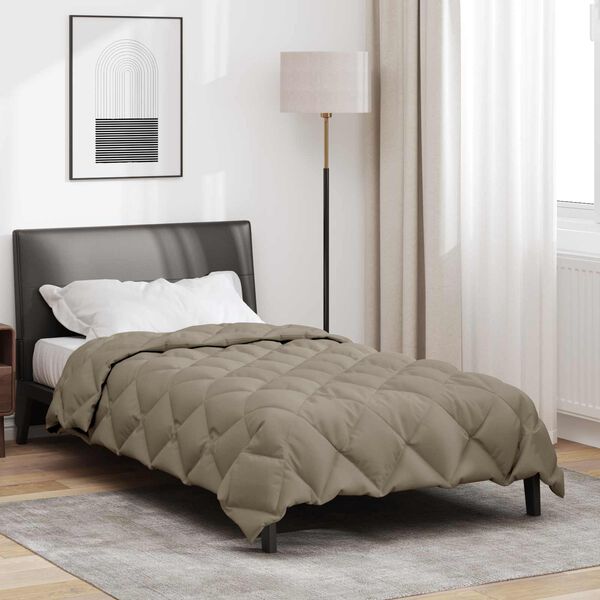 vidaXL Duvet Invernale Grigio chiaro 220 x 135 cm Microfibra