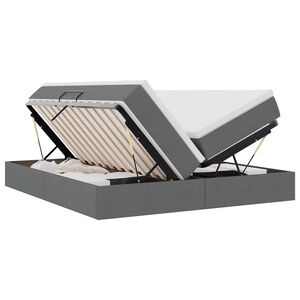 vidaXL Letto con contenitore e materasso Grigio scuro 180 x 200 cm
