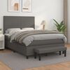 vidaXL Giroletto a Molle con Materasso Grigio 140x190 cm in Similpelle