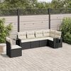 vidaXL Set Divano da Giardino 6 pz con Cuscini Nero in Polyrattan