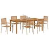 vidaXL Set da Pranzo per Giardino 7 pcs Beige Legno di Acacia Massello