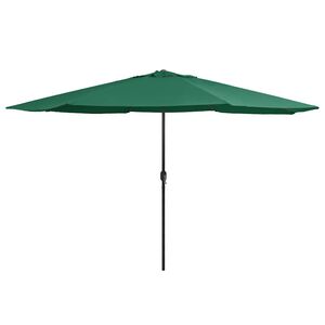 vidaXL Ombrellone da Giardino con Palo in Metallo 390 cm Verde