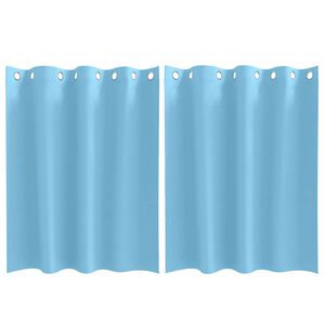 vidaXL Tende Blackout con Anelli 2 pz Azzurro 140 x 140 cm Poliestere