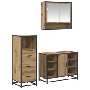 vidaXL Set di mobili per il bagno 3 pz Rovere artigianale