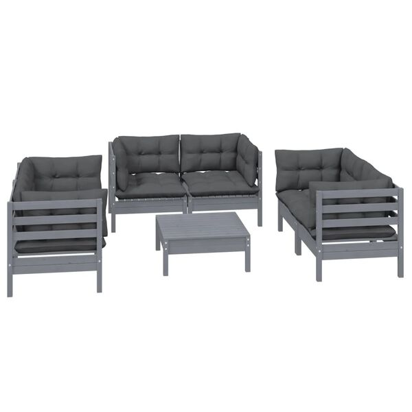 vidaXL Set Salotto da Giardino 7pz con Cuscini Legno Massello di Pino