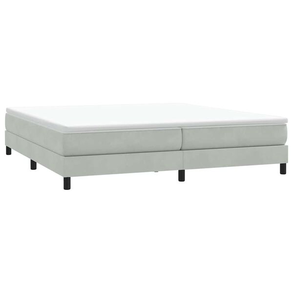 vidaXL Letto a Molle senza Materasso Grigio Chiaro 200x220cm Velluto