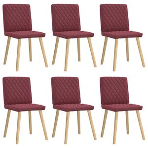 vidaXL Sedie da Pranzo 6 pz Rosso Vino in Tessuto