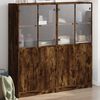 vidaXL Libreria Ante Rovere Fumo 136x37x142 cm in Legno Multistrato