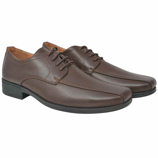 vidaXL Scarpe da Lavoro da Uomo Allacciate Marrone Taglia 40 Pelle PU