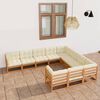 vidaXL Set Salotto Giardino e Cuscini 10 pz Legno Massello Pino Ambra