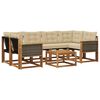 vidaXL Set di divani da esterno con cuscino 7 pcs Naturale e Beige