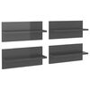 vidaXL Mensole a Muro 4 pz Grigio Lucido 40x11,5x18 cm