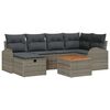 vidaXL Set Divano da Giardino 7 pz Grigio Poly Rattan