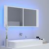 vidaXL Specchio da Bagno con LED Bianco 100x12x45 cm in Acrilico