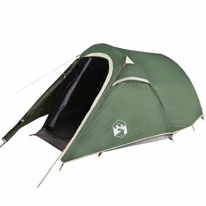 vidaXL Tenda da Campeggio a Tunnel per 3 Persone Verde Impermeabile