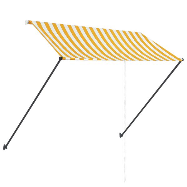 vidaXL Tenda da Sole Retrattile con LED 250x150 cm Giallo e Bianco