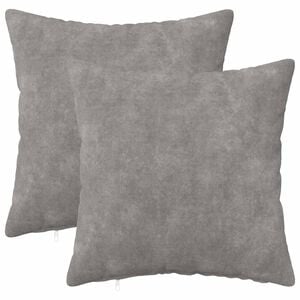 vidaXL Cuscino HEERLEN 2 pz Grigio Chiaro Fleece in microfibra