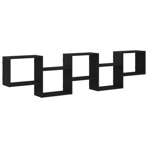 vidaXL Mensola a Cubo da Parete 5 Scomparti Legno Multistrato Nero