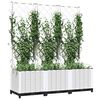 vidaXL Fioriera da Giardino con Graticcio Bianco 120x40x136 cm PP