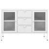 vidaXL Credenza Bianca 105x35x70 cm in Acciaio e Vetro Temperato