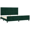 vidaXL Giroletto senza Materasso Verde Scuro 200x200 cm in Velluto