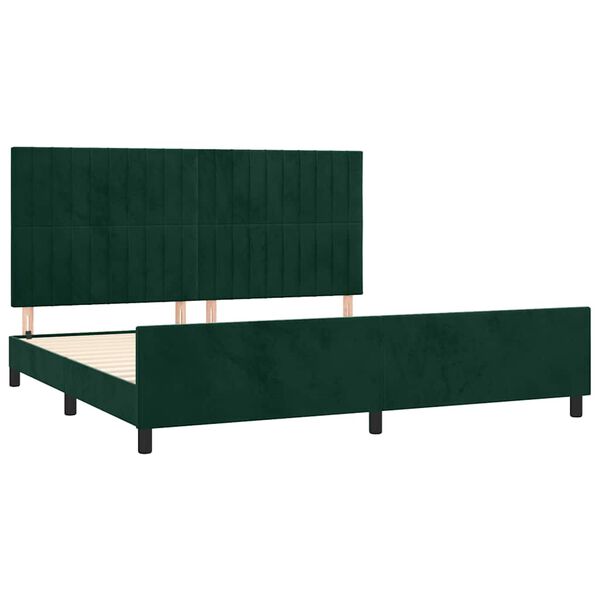 vidaXL Giroletto senza Materasso Verde Scuro 200x200 cm in Velluto