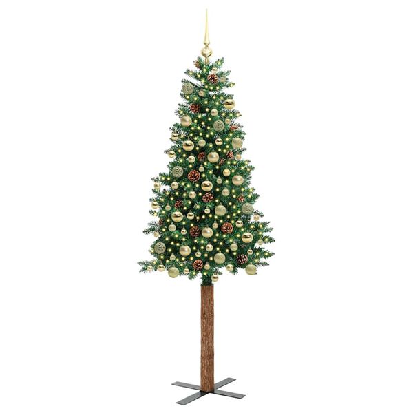 vidaXL Albero di Natale snodato con 300 LED con supporto Verde 180 cm
