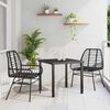 vidaXL Set da Pranzo per Giardino 3 pcs Nero polyrattan