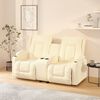 vidaXL Divano Massaggiante 2 Posti con Portabicchieri Crema Similpelle