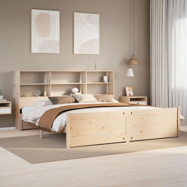 vidaXL Letto Libreria senza Materasso 200x200 cm in Legno di Pino