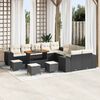 vidaXL Set Divano da Giardino 14 pcs Nero e Crema polyrattan