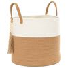 vidaXL Cestino Portaoggetti Marrone e Bianco &Oslash;40x35 cm in Cotone