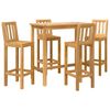 vidaXL Set Bar da Esterno 5 pz Non trattato Legno di teak solido