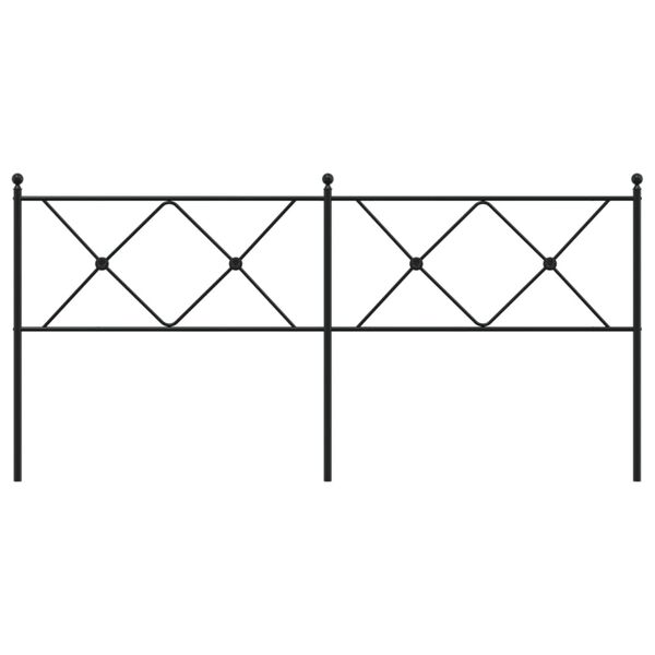 vidaXL Testiera in Metallo Nero 180 cm