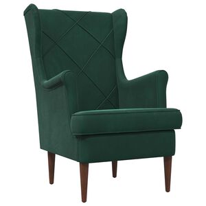 vidaXL Poltrona Verde Scuro Velluto