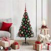 vidaXL Albero di Natale con 150 LED con supporto Nero 120 cm PVC