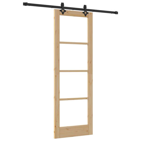 vidaXL Porta scorrevole ORKDAL Naturale e Nero 73,5 x 211 cm