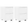 vidaXL Comodini 2 pcs Bianco 30,5 x 30 x 43 cm Legno multistrato