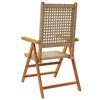 vidaXL Sedie Giardino Reclinabili 4pz Beige Polyrattan Legno Massello