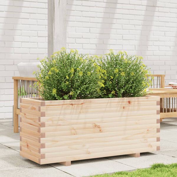 vidaXL Fioriera da Giardino 110x40x49,5 cm in Legno Massello di Pino