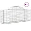 vidaXL Cesti Gabbioni ad Arco 11 pz 200x50x80/100 cm Ferro Zincato