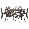 vidaXL Set da Pranzo per Giardino 7 pcs Bronzo 90 x 90 x 75 cm
