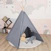 vidaXL Tenda Tipi Bambini con Borsa Grigio Microfibra 120x120x150cm