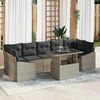 vidaXL Set Divano da Giardino 8 pcs Grigio chiaro polyrattan