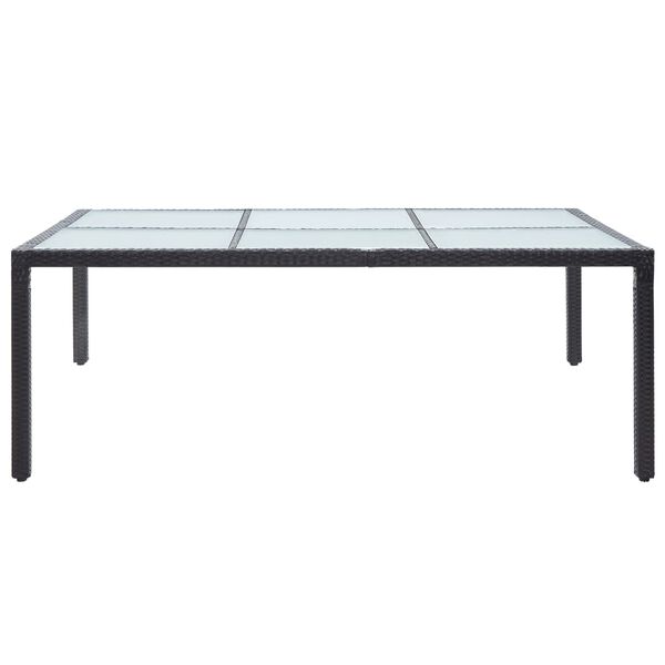 vidaXL Tavolo da Pranzo da Giardino Nero 200x150x74 cm in Polyrattan