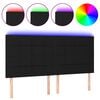 vidaXL Testiera a LED Nera 160x5x118/128 cm in Tessuto