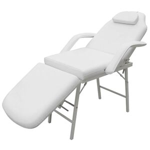vidaXL Lettino da Massaggio Portatile in Similpelle 185x78x76cm Bianco