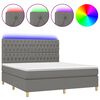 vidaXL Letto a Molle Materasso e LED Grigio Scuro 180x200cm in Tessuto