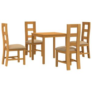 vidaXL Set da pranzo 5 pz Beige Legno di Quercia Massello